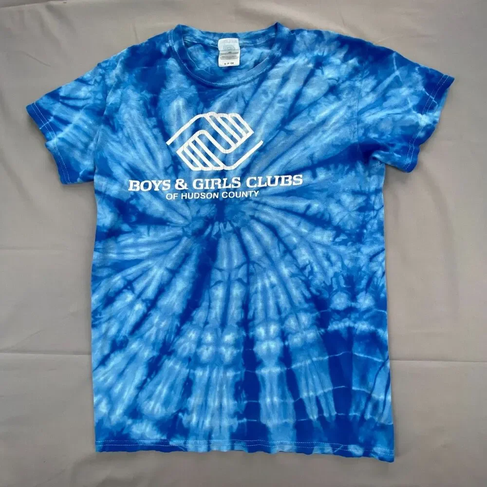 Colortone Boys & Girls Clubs Hudson County Tie Dye Graphic T-Shirt Blue Small S